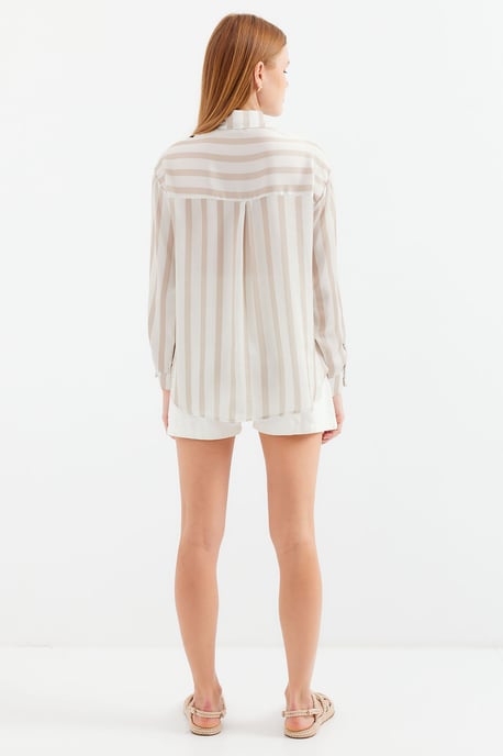 Satin Long Sleeve Button Up Shirt - Image 6