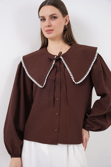 Poplin Baby Kraagshirt met Strik - Image 1