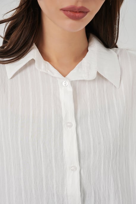 Gestreepte Oversized Blouse met Knopsluiting - Image 4