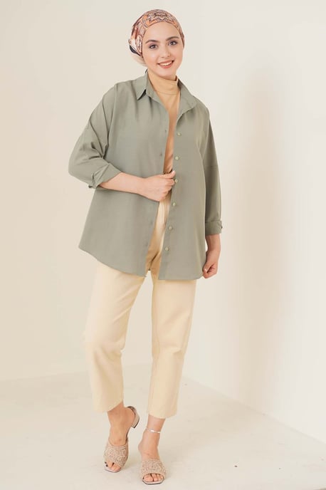 Ontspannen Fit Poplin Shirt met Knopen Sluiting - Image 2