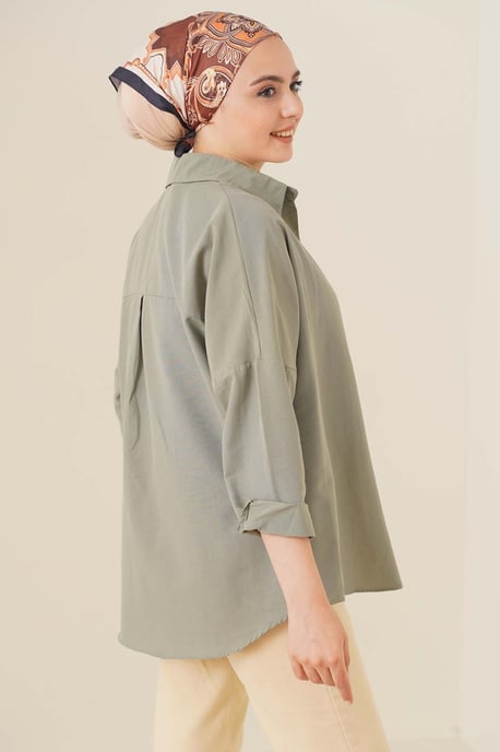 Ontspannen Fit Poplin Shirt met Knopen Sluiting - Image 3