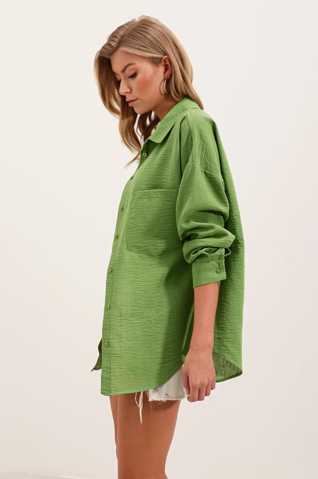 Blus i Linneblandning med Knappar - Image 2