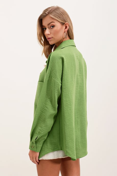 Blus i Linneblandning med Knappar - Image 5