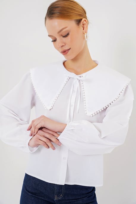 Poplin Babykostymskjorta med Slips - Image 3