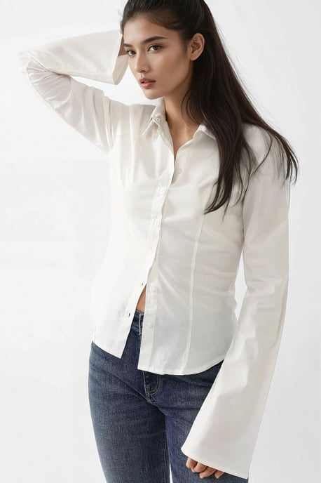 Getailleerde Lange Mouwen Shirt - Image 1