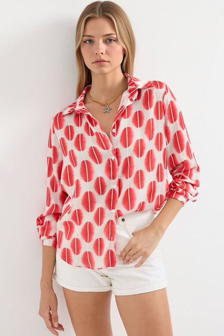 Satijnen Lange Mouw Knopshirt - Image 4
