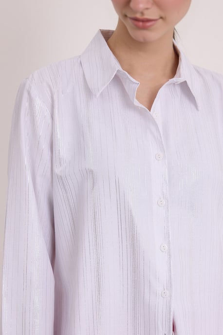 Oversized gestreepte blouse met knopen - Image 3