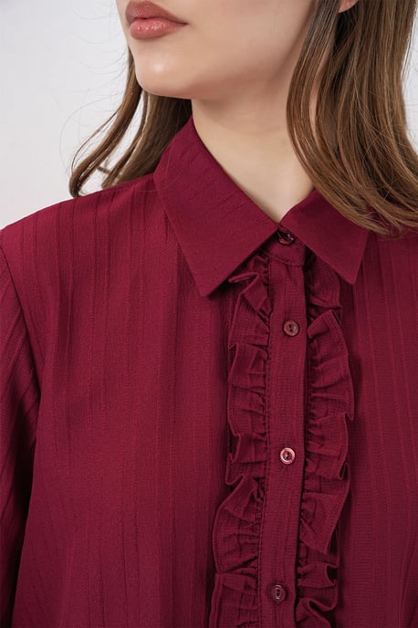 Ruffle Detailed Textured Shirt - Image 5
