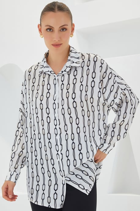 Oversized Satijnen Knopenblouse - Image 3