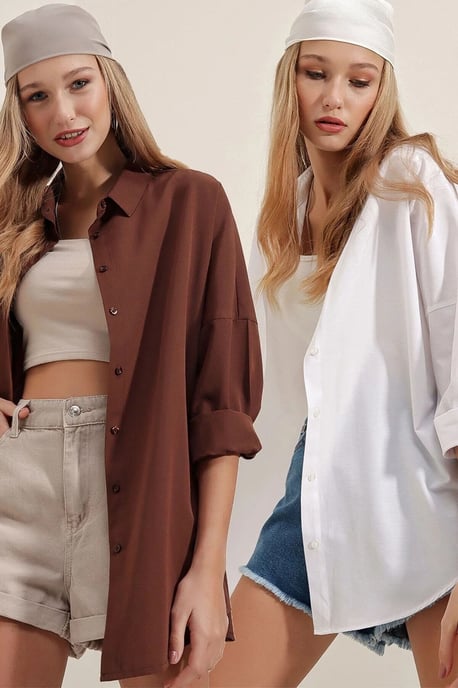 Oversized Poplin 2-Pack Shirt - Image 1