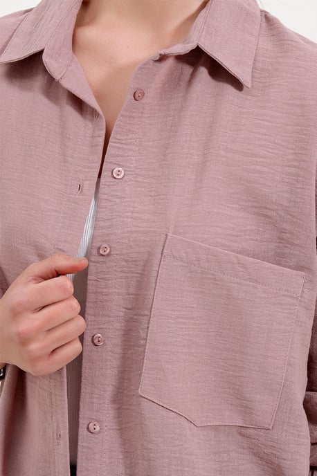 Linnen Gemixt Shirt met Knopen Sluiting - Image 3