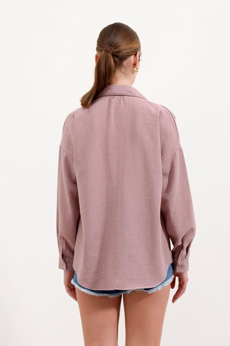 Linnen Gemixt Shirt met Knopen Sluiting - Image 4