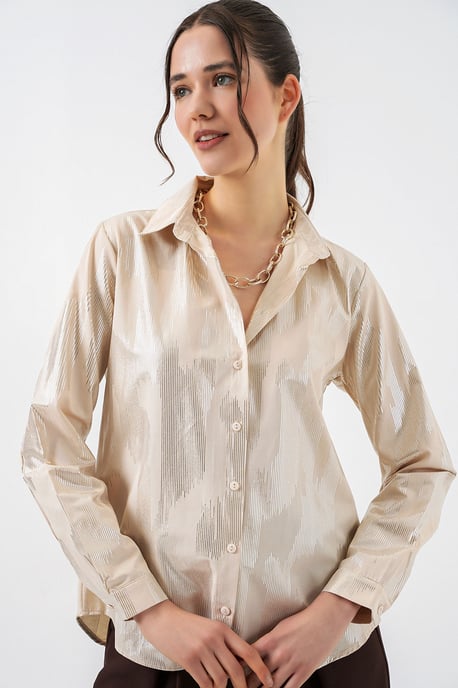 Oversized gestreepte blouse met knopen - Image 3