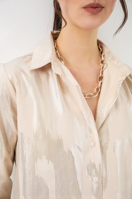Oversized gestreepte blouse met knopen - Image 5