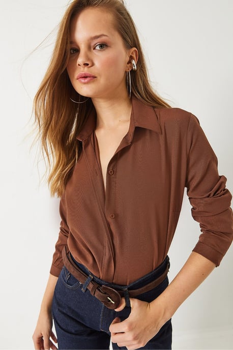 Geribbelde Poplin Blouse met Knopsluiting - Image 3