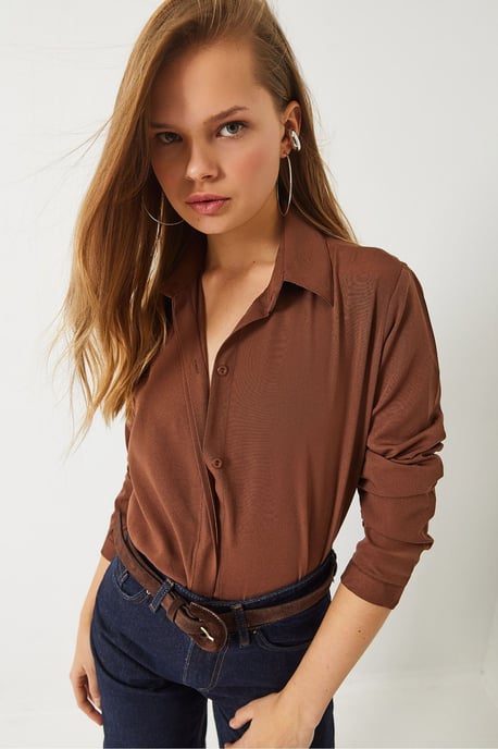 Geribbelde Poplin Blouse met Knopsluiting - Image 4