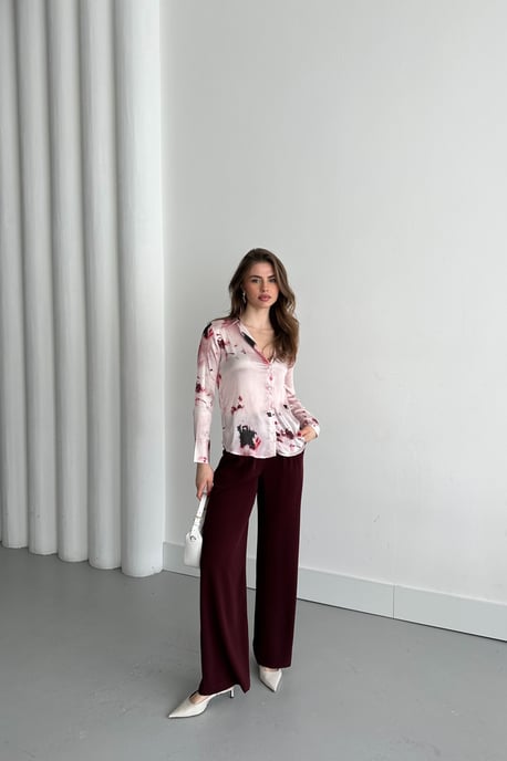Abstract Print Satijnen Knop-Up Shirt - Image 2