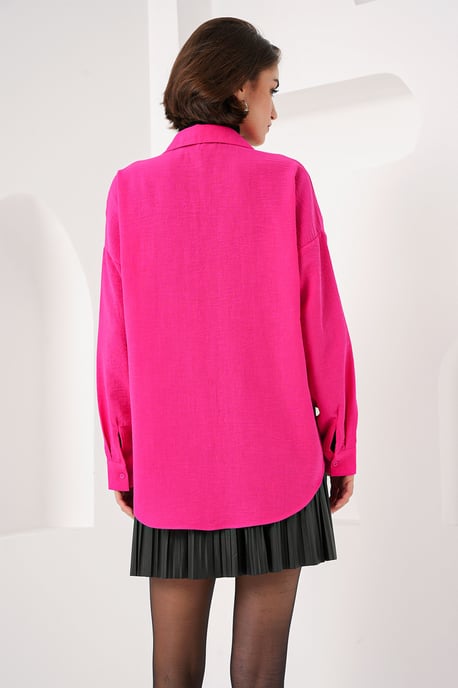 Linnen Gemixt Shirt met Knopen Sluiting - Image 6