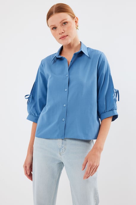 Crop Shirt met Strik - Image 1