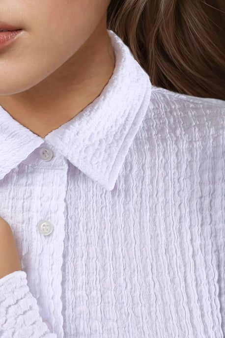 Texturerad Slim Fit Långärmad Skjorta med Knäppning - Image 6
