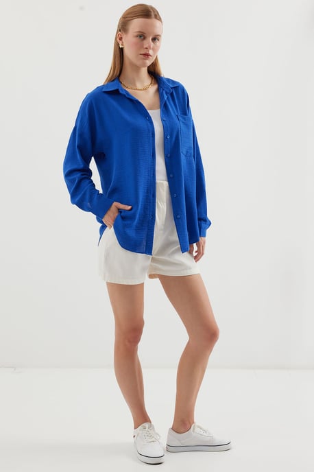 Linen Blended Shirt with Button Closure - Image 3