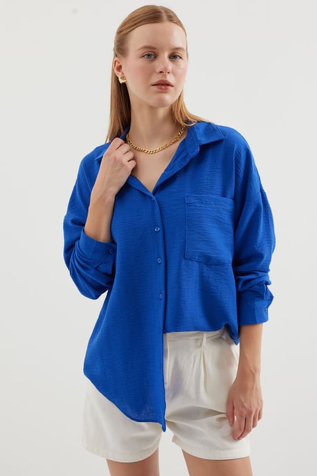 Linen Blended Shirt with Button Closure - Image 4