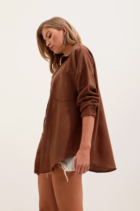 Linnen Gemixt Shirt met Knopen Sluiting - Image 2