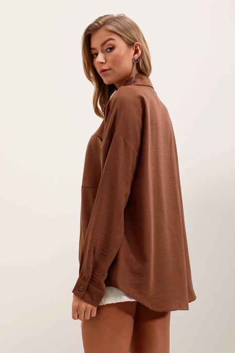 Linnen Gemixt Shirt met Knopen Sluiting - Image 6