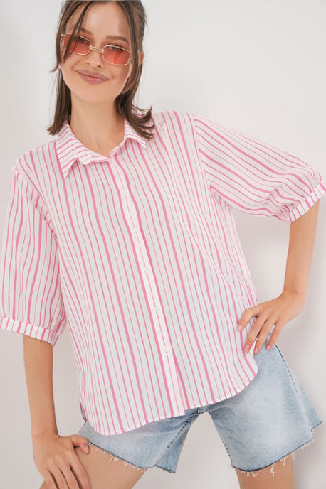 Gestreept Poplin Shirt - Image 1