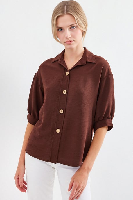 Oversized Crepe Shirt met Knopsluiting - Image 2