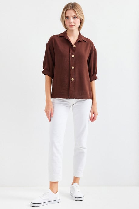 Oversized Crepe Shirt met Knopsluiting - Image 3