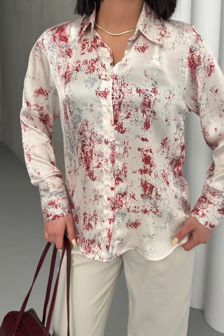 Geprinte Crêpe Knopshirt - Image 2