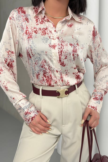Geprinte Crêpe Knopshirt - Image 3