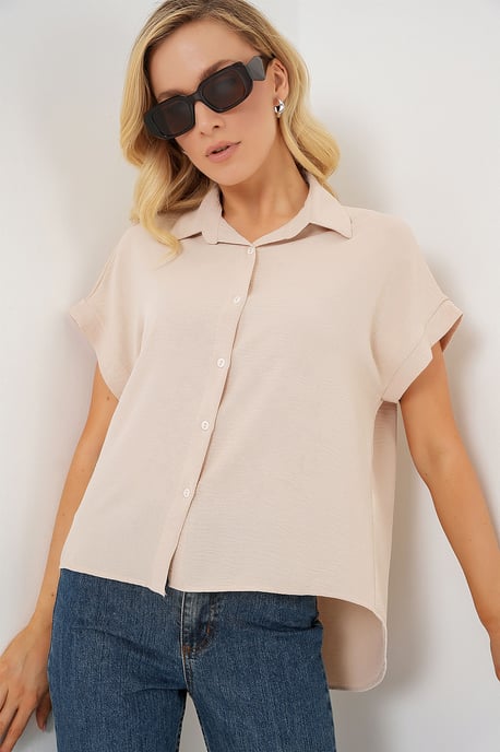 Losse Fit Poplin Shirt met Knopsluiting - Image 3