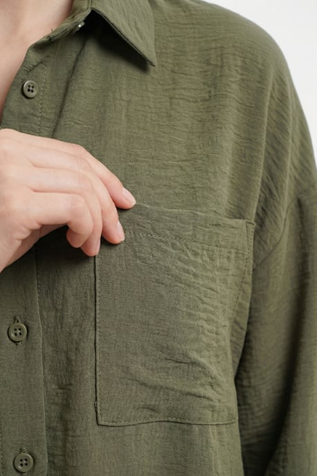 Linnen Gemixt Shirt met Knopen Sluiting - Image 5
