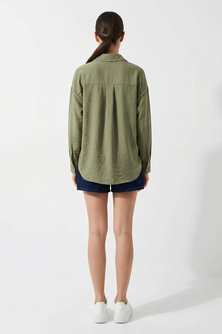 Linnen Gemixt Shirt met Knopen Sluiting - Image 6
