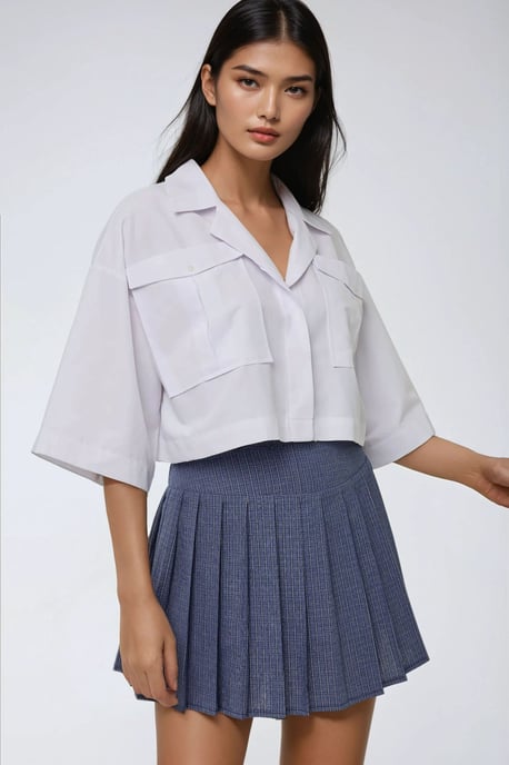 Crop Shirt met een Zakdetail - Image 1