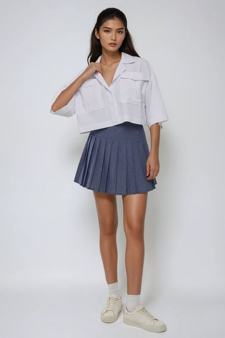 Crop Shirt met een Zakdetail - Image 3