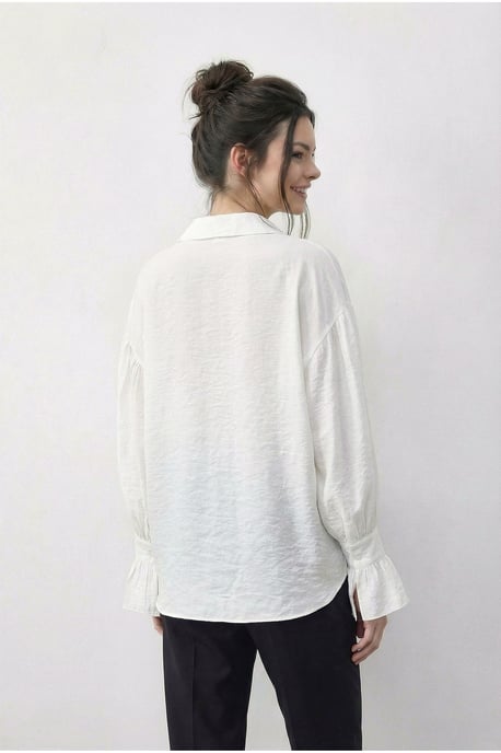 Oversized Franje Knopen Blouse - Image 5