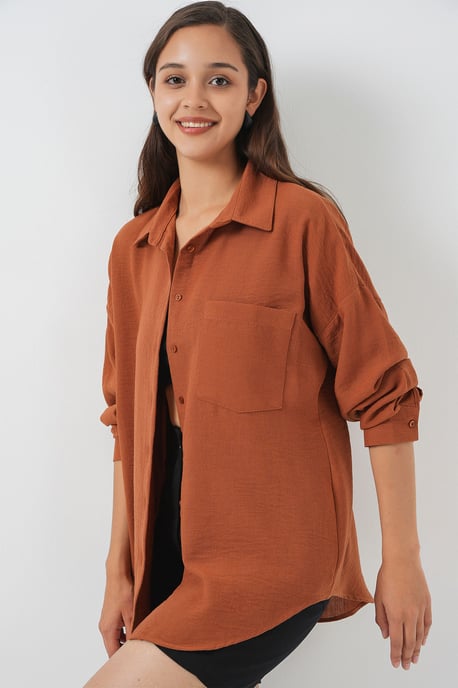 Linnen Gemixt Shirt met Knopen Sluiting - Image 4