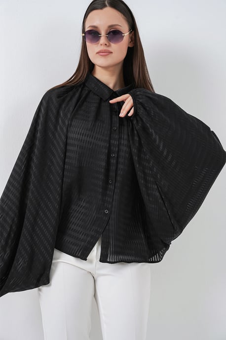 Oversized randig skjorta med knappar - Image 2