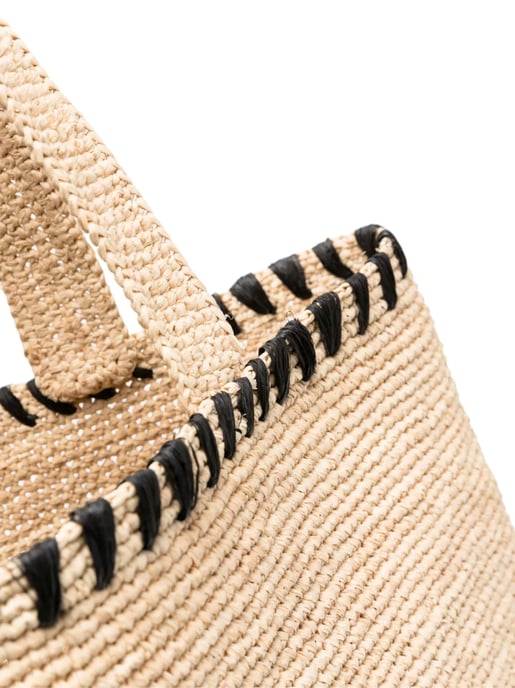 Raffiaväska med broderad logotyp - Image 4