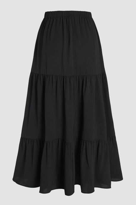 High Waist Maxi Skirt with Slit - Image 1