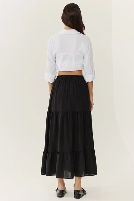 High Waist Maxi Skirt with Slit - Image 4