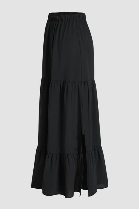 High Waist Maxi Skirt with Slit - Image 5