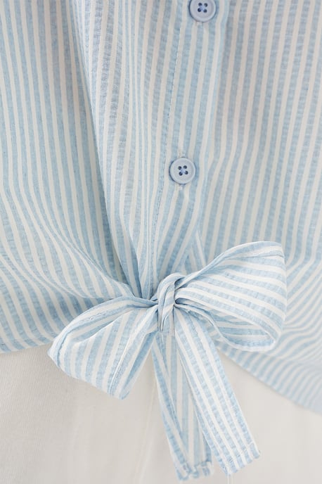 Gestreept Poplin Shirt met Driekwartmouwen - Image 5
