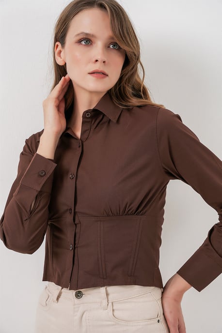 Fitted Poplin Button-Up Short Shirt - Image 4
