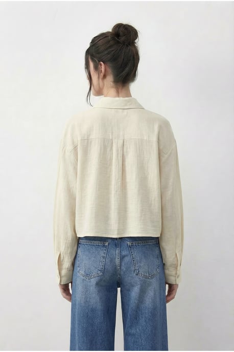 Geborduurd Crop Shirt met Knopfsluiting - Image 5