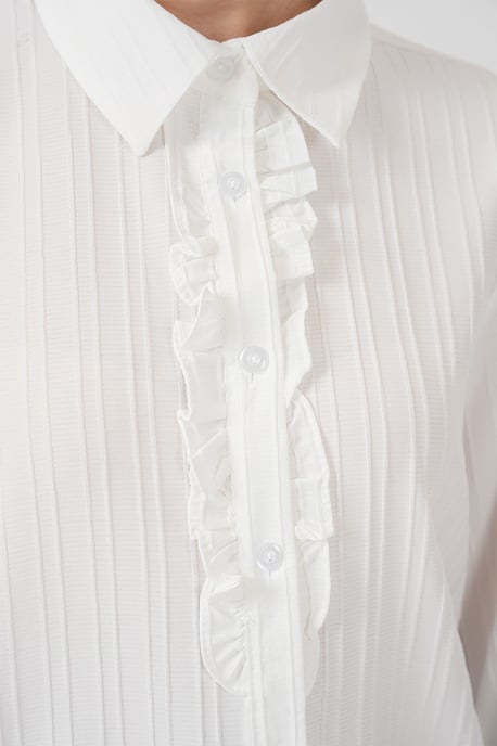 Ruffle Detailed Textured Shirt - Image 4
