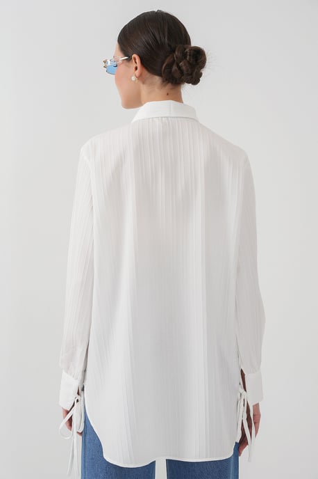Ruffle Detailed Textured Shirt - Image 5
